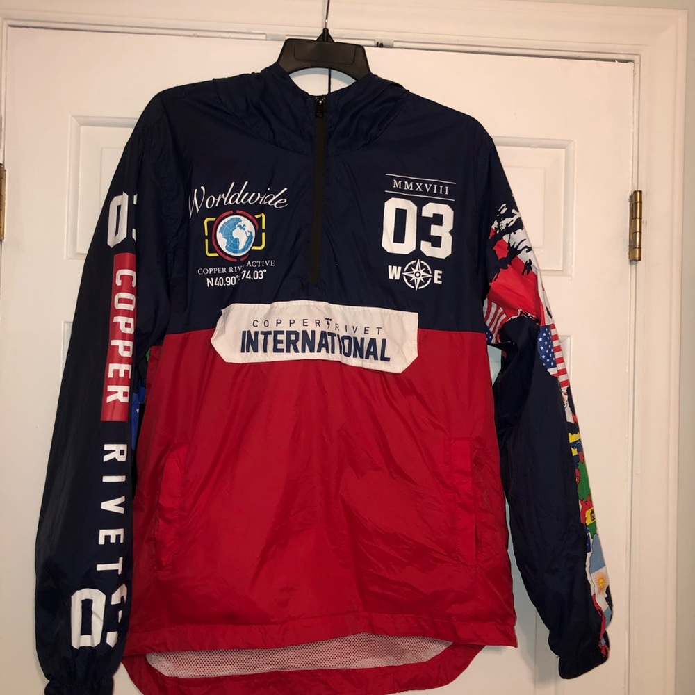 Copper Rivet Windbreaker Pullover Size L